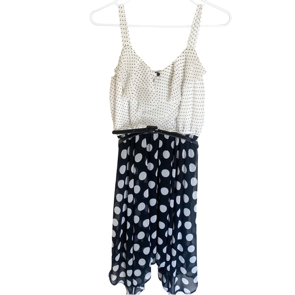 Maurices Black & White Flowy Polka Dot Dress M